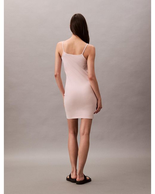 Calvin Klein Gray Slim Monogram Cami Dress