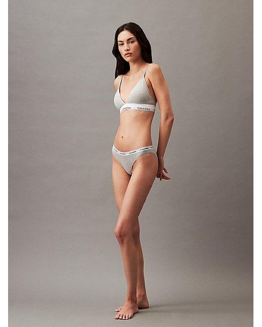Calvin Klein Gray Bikini Briefs Icon Logo