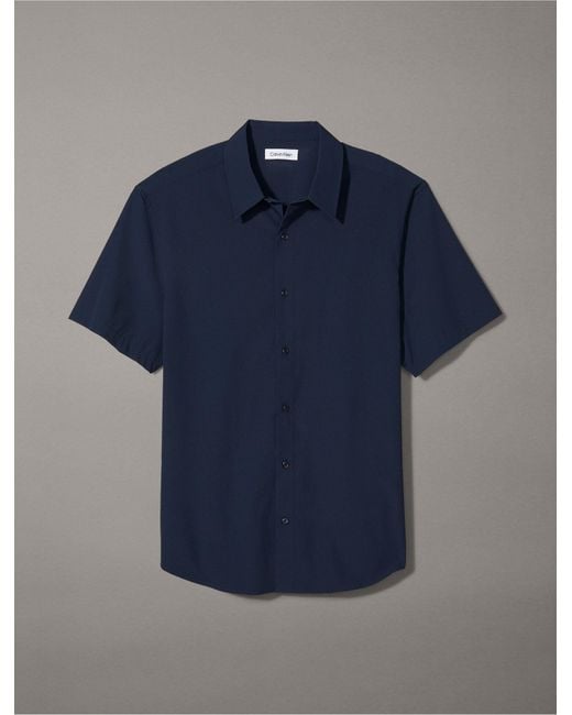 Calvin Klein Blue Seersucker Classic Button-down Shirt for men