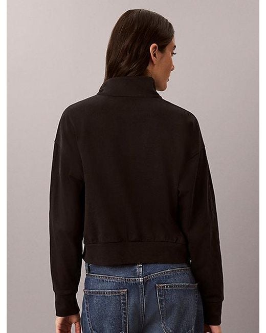 Calvin Klein Blue Logo Cotton Jersey Lounge Sweatshirt