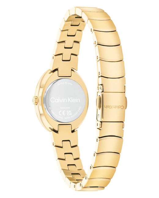 Calvin Klein Metallic Oval Twisted Bezel Bracelet Watch