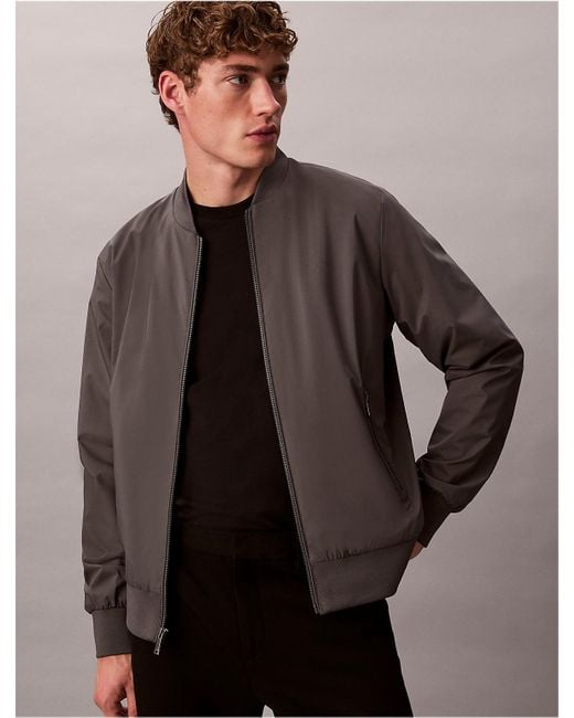 Calvin Klein Men's Gray Matte Bomber Jacket