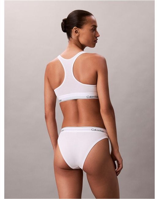 Calvin Klein White Icon Cotton Modal Unlined Bralette