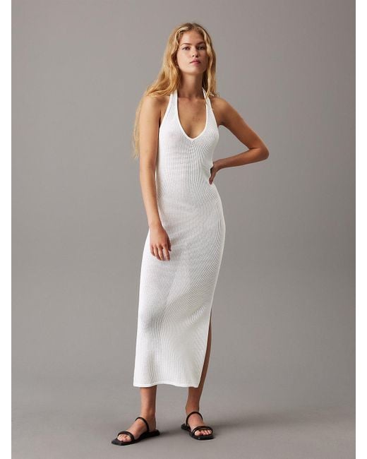 Abito Con Scollo All'Americana di Calvin Klein in Gray