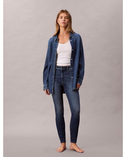 Calvin Klein Blue High Rise Skinny Jeans