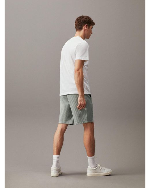 Calvin Klein Gray Waffle Cargo Jogger Shorts for men