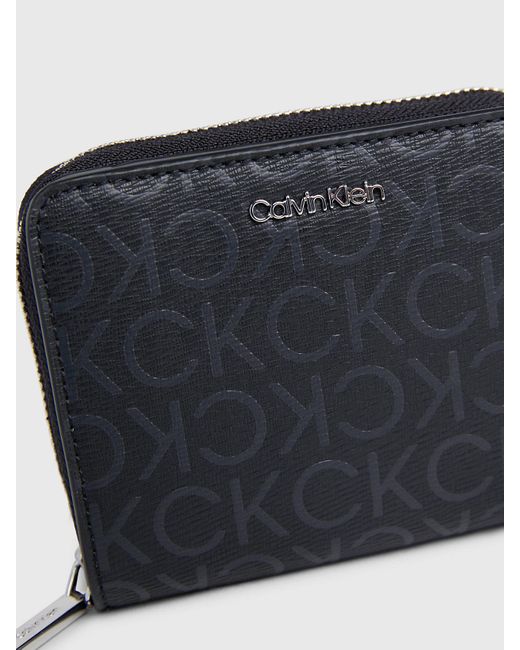 Calvin Klein Blue Logo Rfid Zip Around Wallet