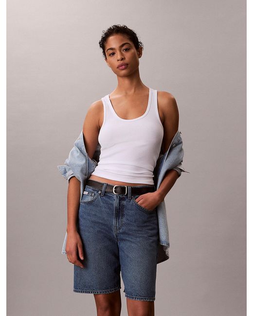 Calvin Klein Blue Denim Bermuda Shorts