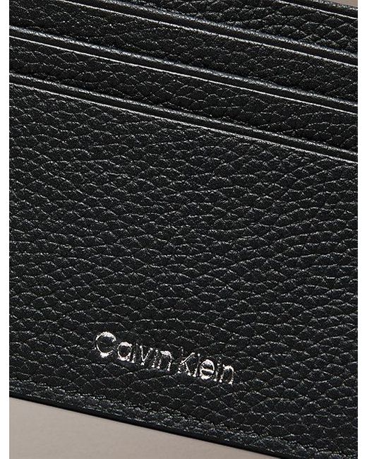 Calvin Klein Gray Leather Rfid Foil Logo Cardholder for men