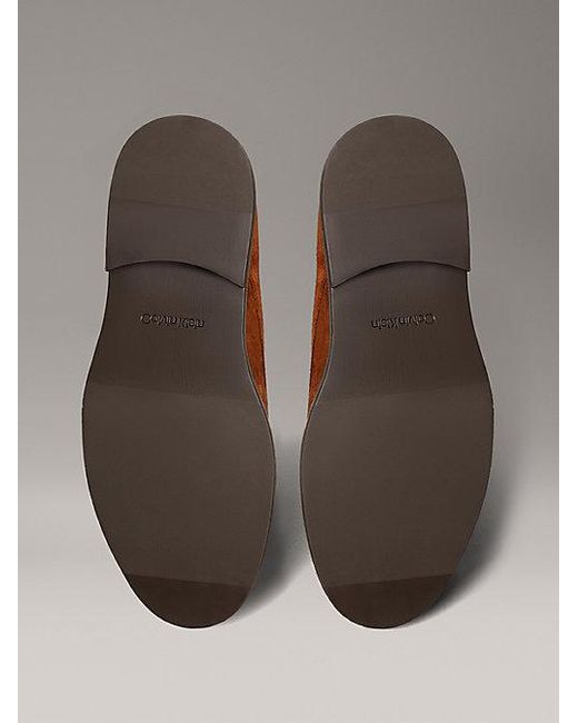 Calvin Klein Suède Derby-Veterschoenen Met Demping in het Brown voor heren
