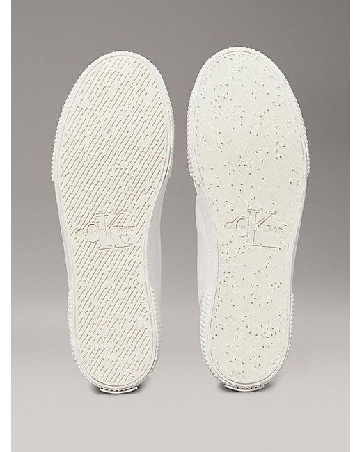 Calvin Klein Canvas High-Top Sneakers Met Laag Profiel in het Metallic