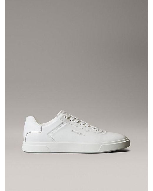 Calvin Klein Metallic Brooke Leather Tonal Logo Trainers