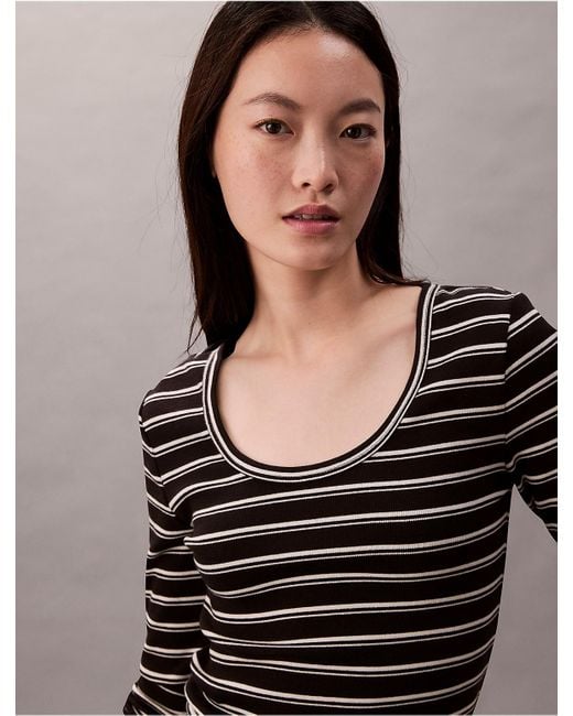 Calvin Klein Multicolor Calvin Klein Cotton Contour Rib U-Neck Tee