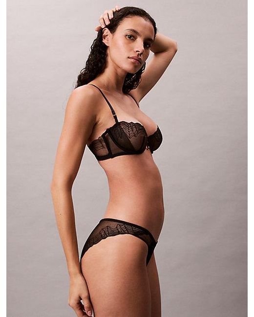 Calvin Klein Black Bikini Briefs Ck Geo Lace