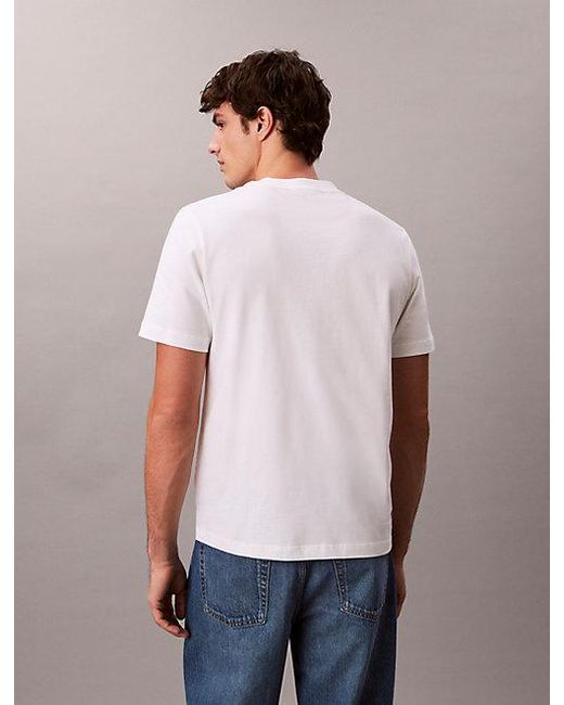 Calvin Klein Blue Jeans Embroidered Nyc Logo T-Shirt for men