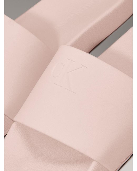 Calvin Klein Pink Logo Sliders