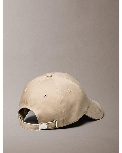Calvin Klein Natural Embroidered Monogram Logo Twill Cap for men