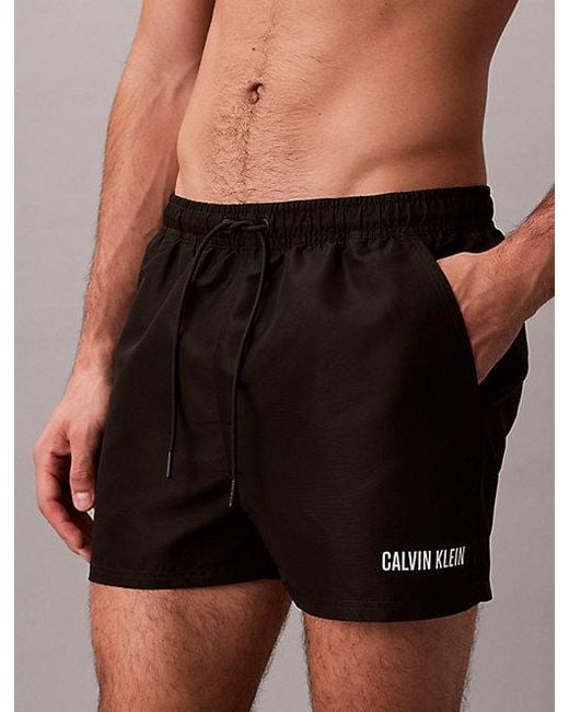 Calvin Klein Black Short Drawstring Swim Shorts Intense Power for men