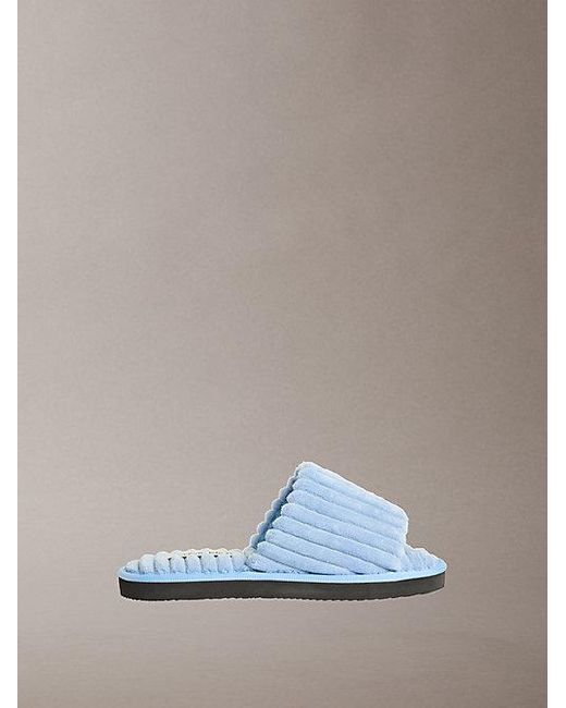 Calvin Klein White Jeans Soft Padded Corduroy Slippers