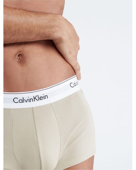Calvin Klein Modern Cotton Stretch 3-pack Low Rise Trunk in Gray