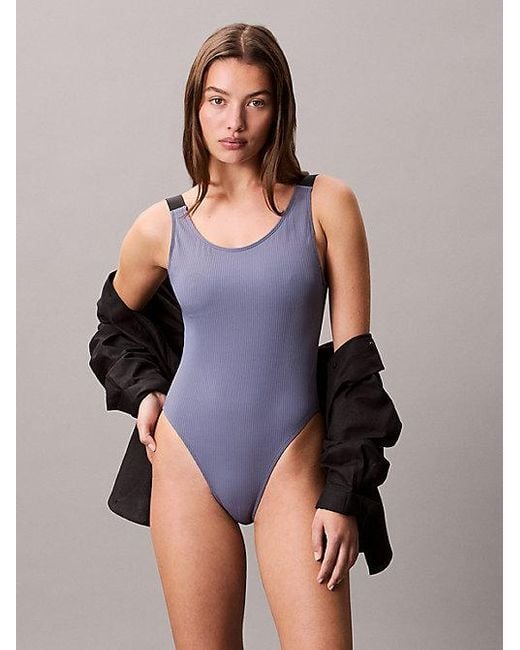 Calvin Klein Badpak Met Lage Rug in het Multicolor