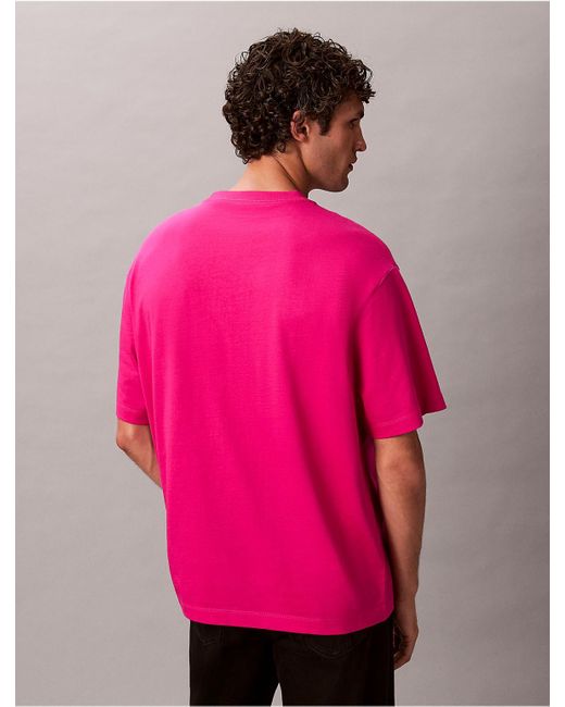 Calvin Klein Pink Calvin Klein Block Logo Graphic Relaxed T-Shirt for men