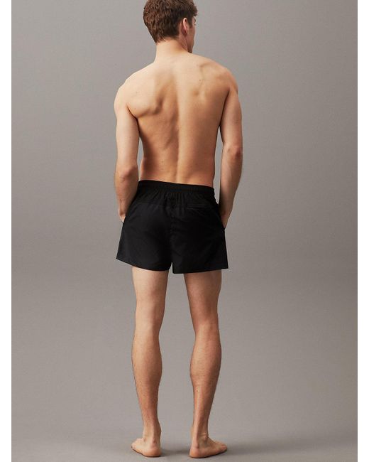 Calvin Klein Black Ripstop Short Drawstring Swim Shorts for men