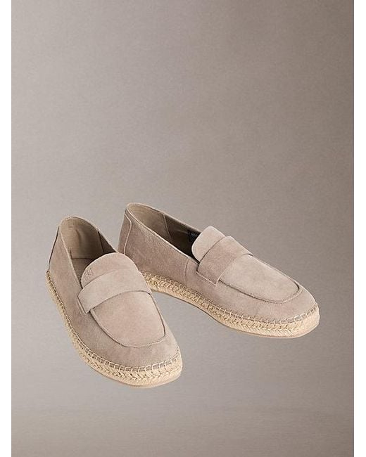 Calvin Klein Brown Carlos Suede Espadrille Loafers for men