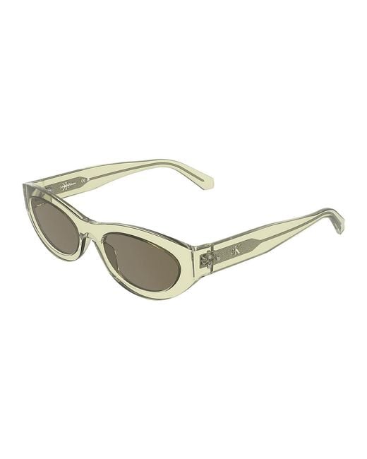 Calvin Klein Green Oval Sunglasses