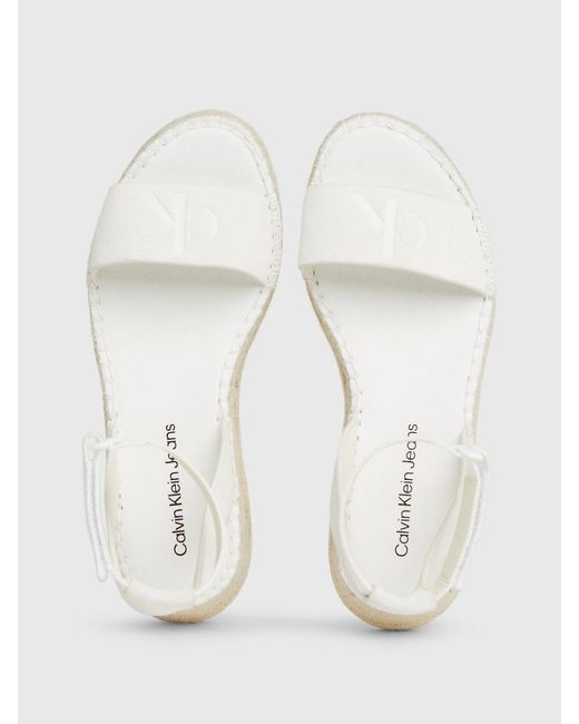 Sandales espadrilles compensées en daim Calvin Klein en coloris Natural
