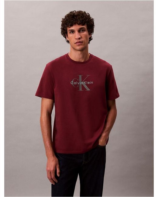 Calvin Klein Red Monogram Logo Tee for men
