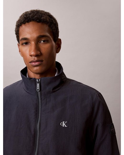 Calvin Klein Blue Padded Nylon Zip-Up Jacket for men
