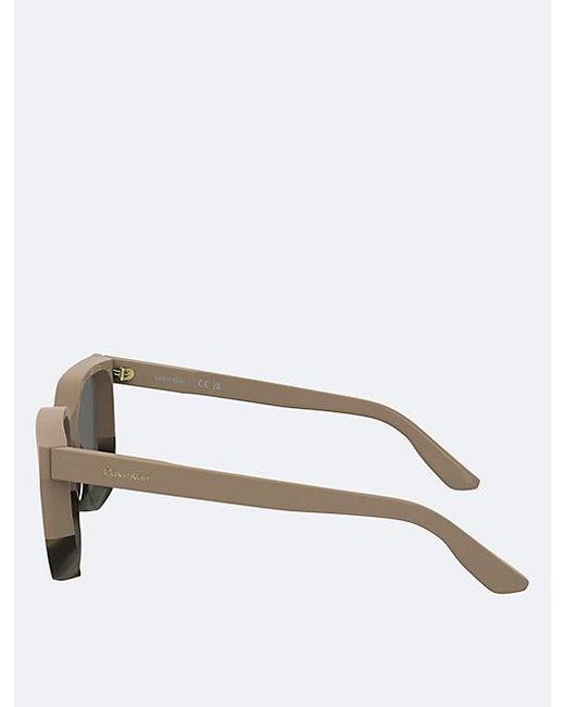 Calvin Klein Gray Modified Rectangle Sunglasses