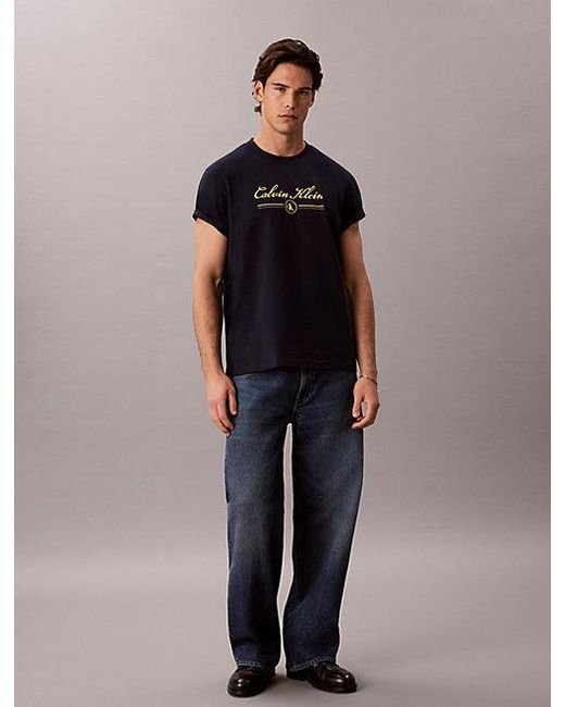 Calvin Klein Black Jeans Script Logo T-Shirt for men