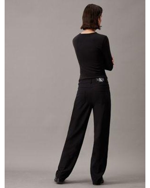 Calvin Klein Black Schmale Hose aus Milano-Jersey