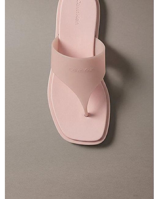 Calvin Klein Gray Finni Jelly Flat Thong Sandals