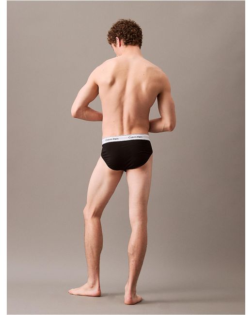 Calvin Klein White Icon Cotton Stretch 3-Pack Hip Brief for men