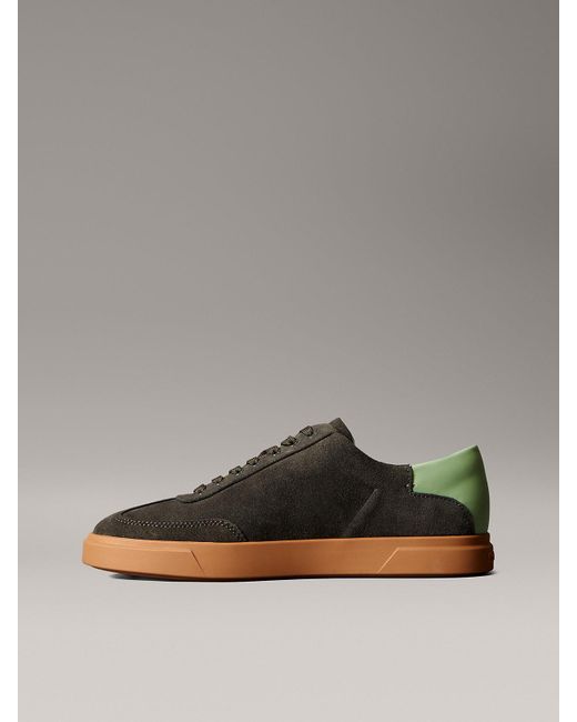 Baskets En Daim Avec Logo Signature Calvin Klein en coloris Gray