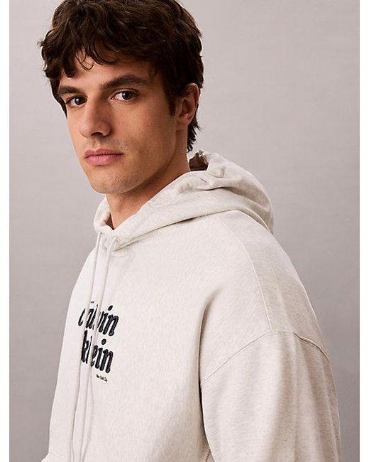 Calvin Klein Natural Jeans Premium Cotton Terry Logo Hoodie for men
