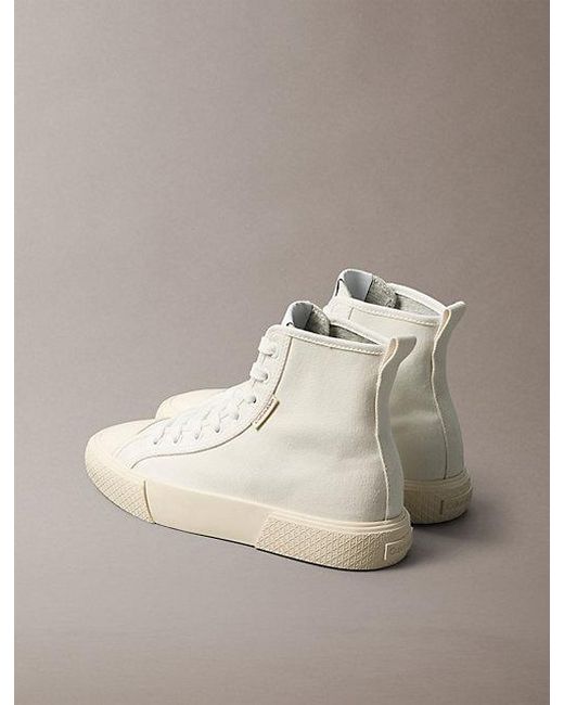 Calvin Klein Natural Ck Luna Canvas High Top Logo Trainers