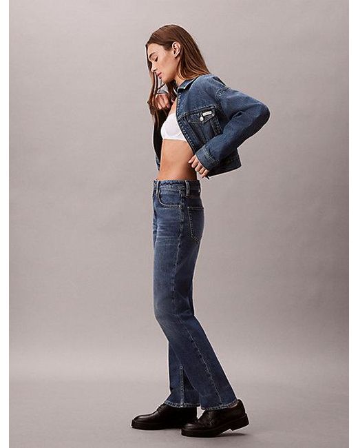 Calvin Klein Blue Jeans High Rise Straight Jeans