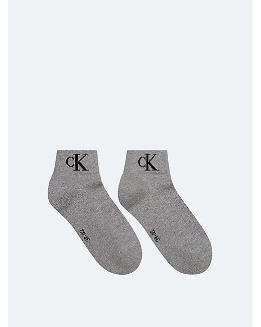 Calvin Klein White 2 Pack Soft Cotton Stretch Ankle Socks for men
