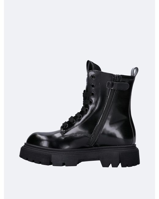 Calvin Klein Black Kids Easy-Zip Lug Lace-Up Boots