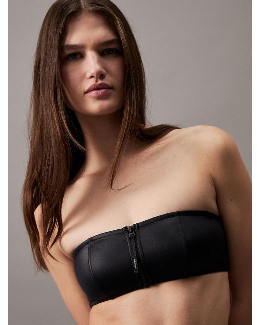 Calvin Klein Black Bandeau Bikini Top - Ck Refined