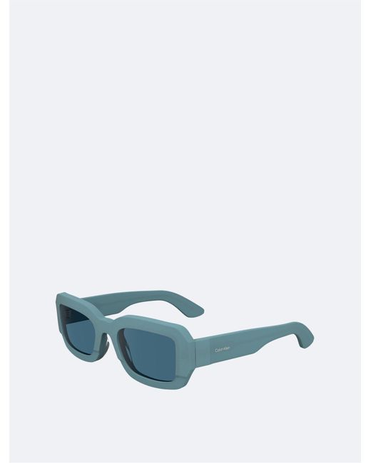 Calvin Klein Blue Naturals Modern Rectangle Sunglasses