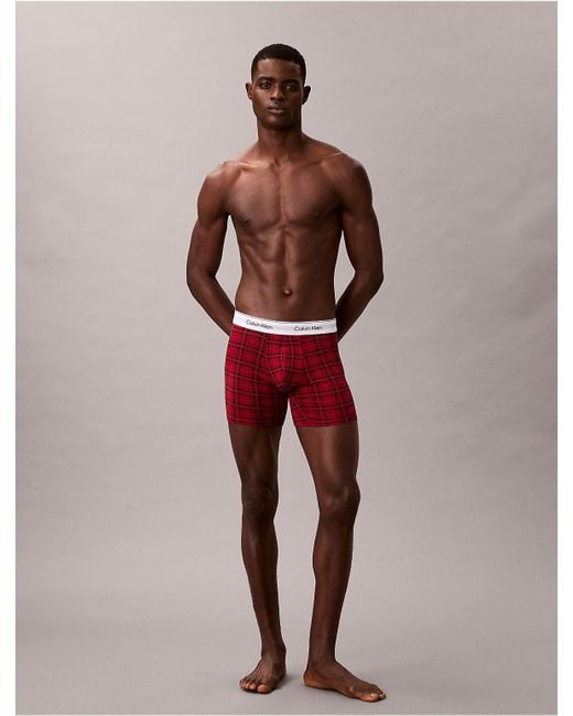 Calvin Klein Red Icon Cotton Stretch Holiday Boxer Brief for men