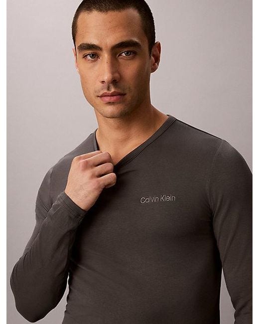 Calvin Klein Gray Pyjama Top Ultra Soft Modal for men