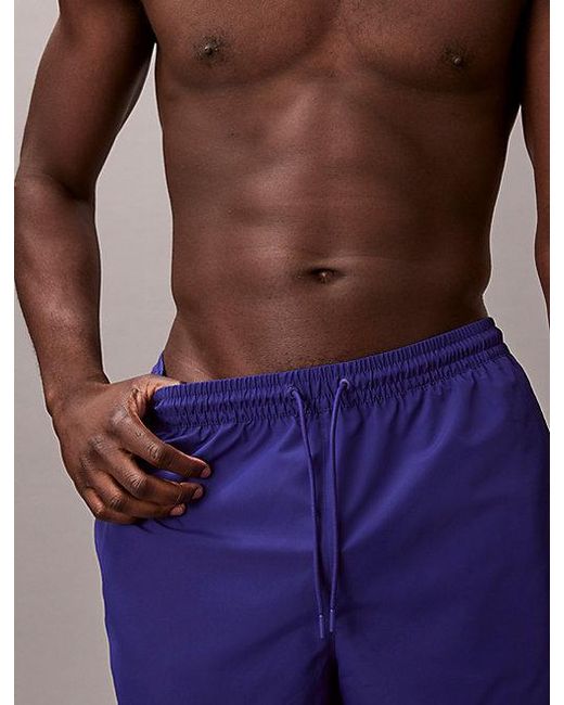 Calvin Klein Purple Medium Drawstring Swim Shorts Ck Monogram for men