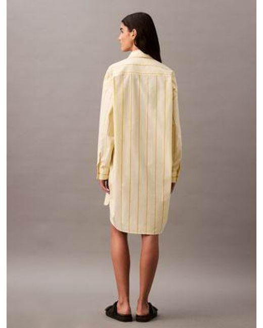 Vestido tipo camisa de algodón a rayas holgado Calvin Klein de color Blue