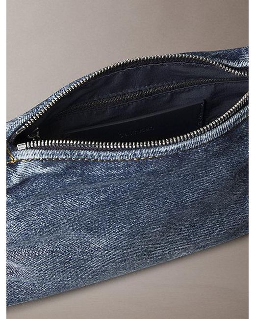 Calvin Klein Blue Kleine Denim-Schultertasche